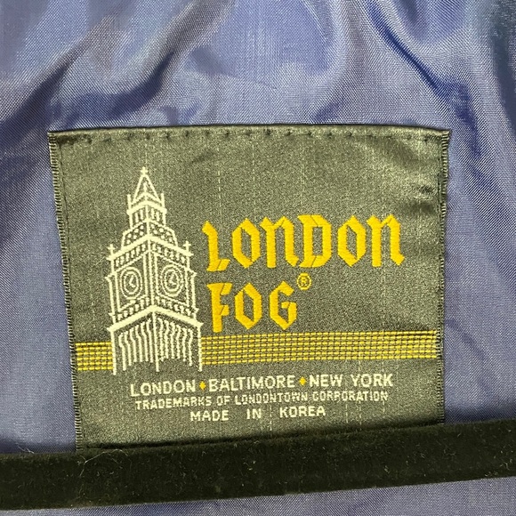 London Fog Hooded Jacket Red and Blue Utility Jacket Size 8 Reg Vintage - Picture 7 of 13